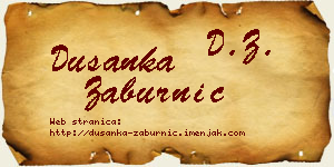 Dušanka Zaburnić vizit kartica